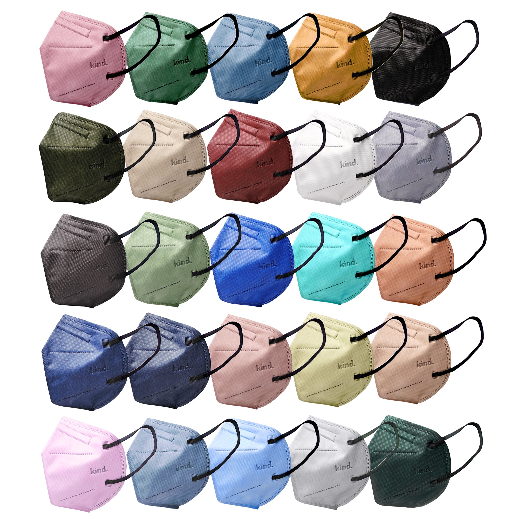 KN95 Respirator Face Mask Cone Shape: Unity Bundle (25 colors)