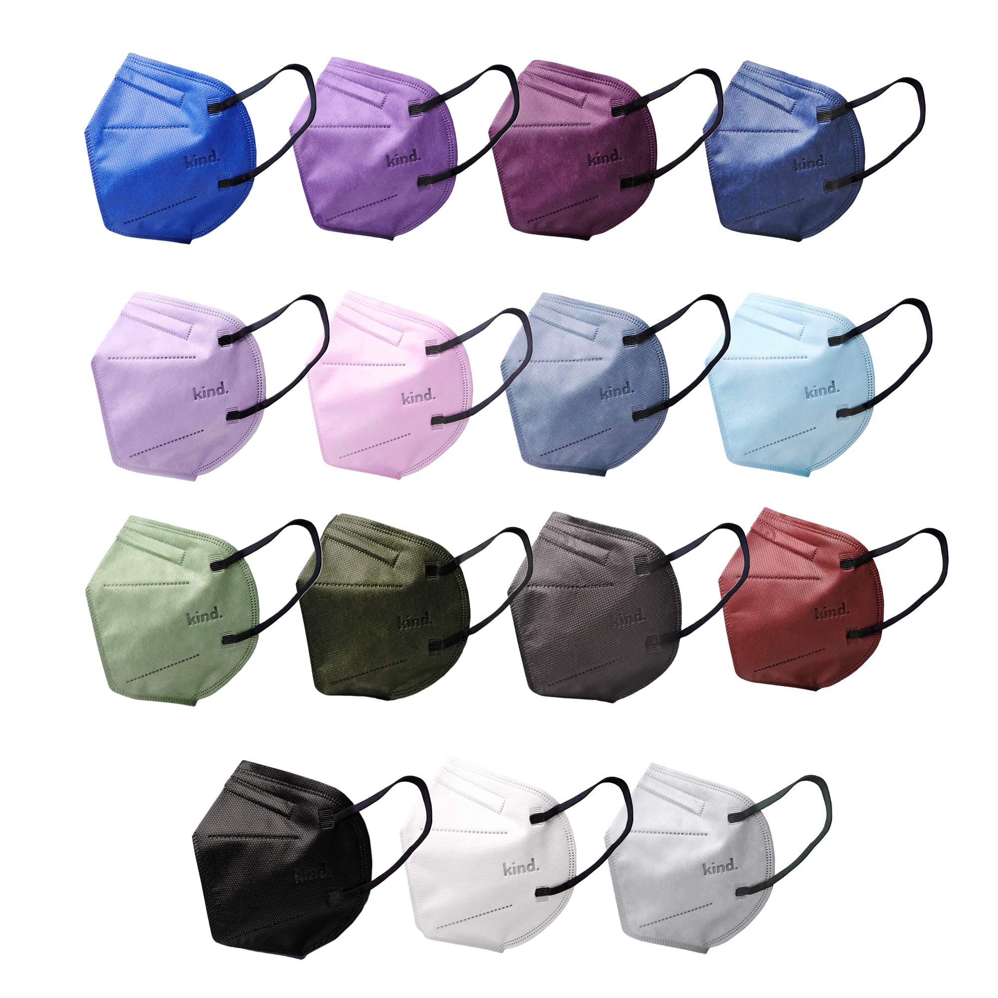 KN95 Respirator Face Mask Cone Shape: Unity Bundle (15 colors)
