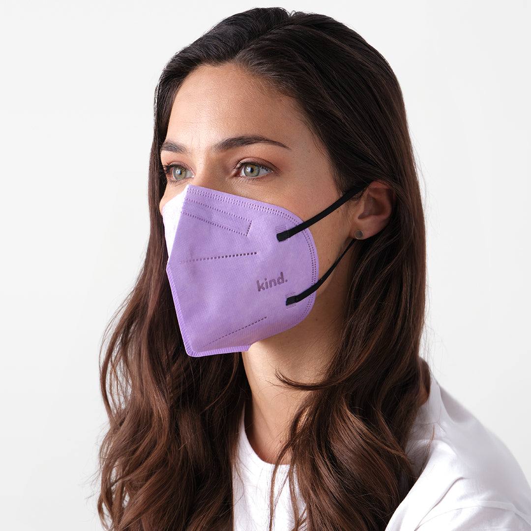 KN95 Respirator Face Mask Cone Shape - Light Purple