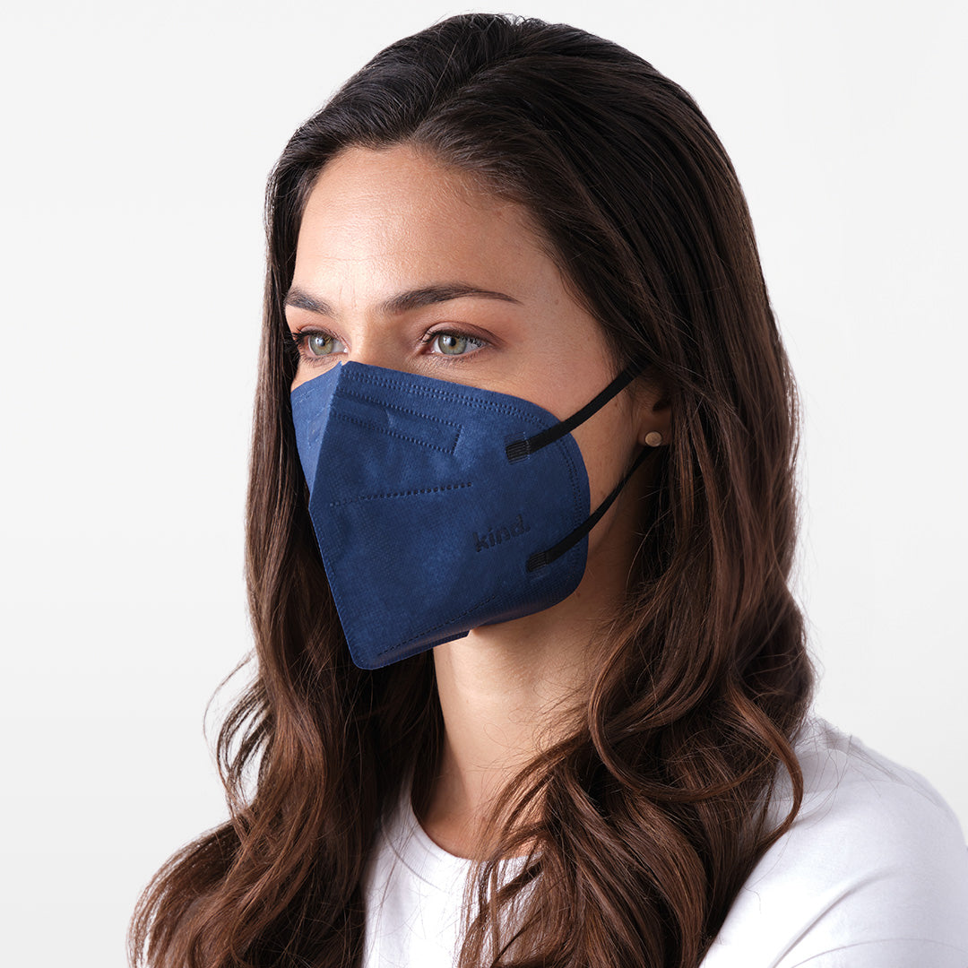 Cone Mask Blue KIND KN95 Cone Respirator Face Mask | Navy Blue – Kind Mask