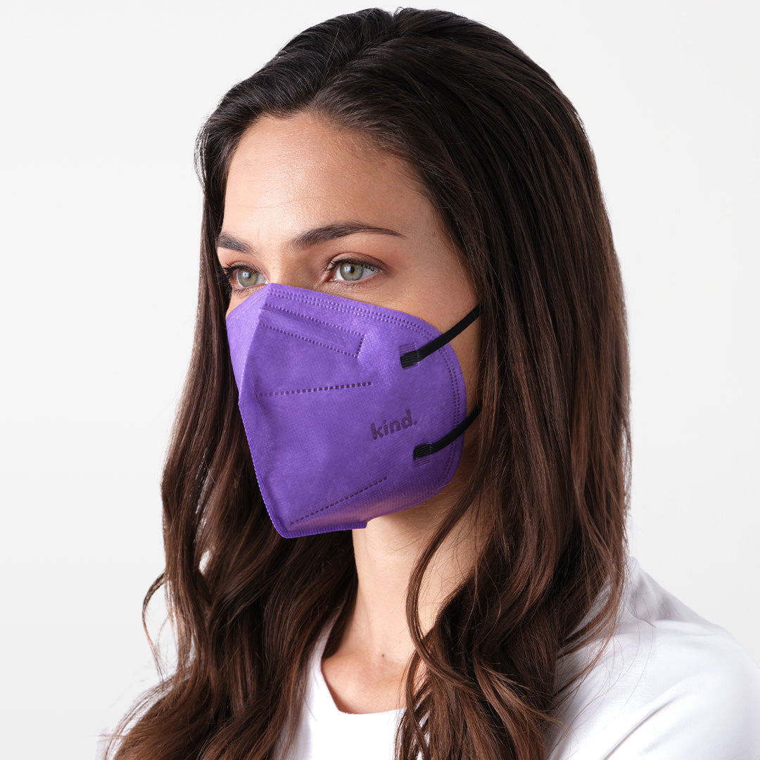 KN95 Respirator Face Mask Cone Shape - Purple