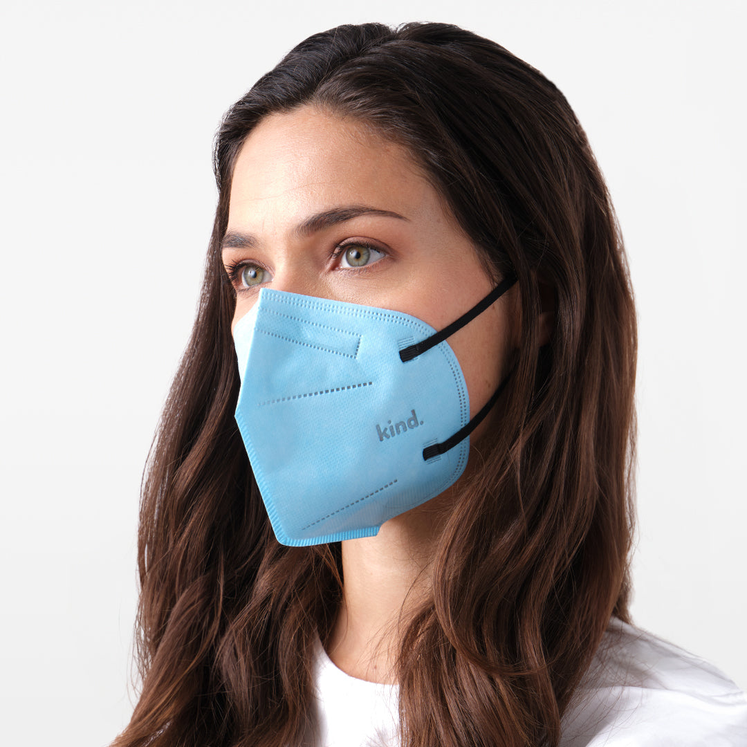 KN95 Respirator Face Mask Cone Shape - Sky Blue