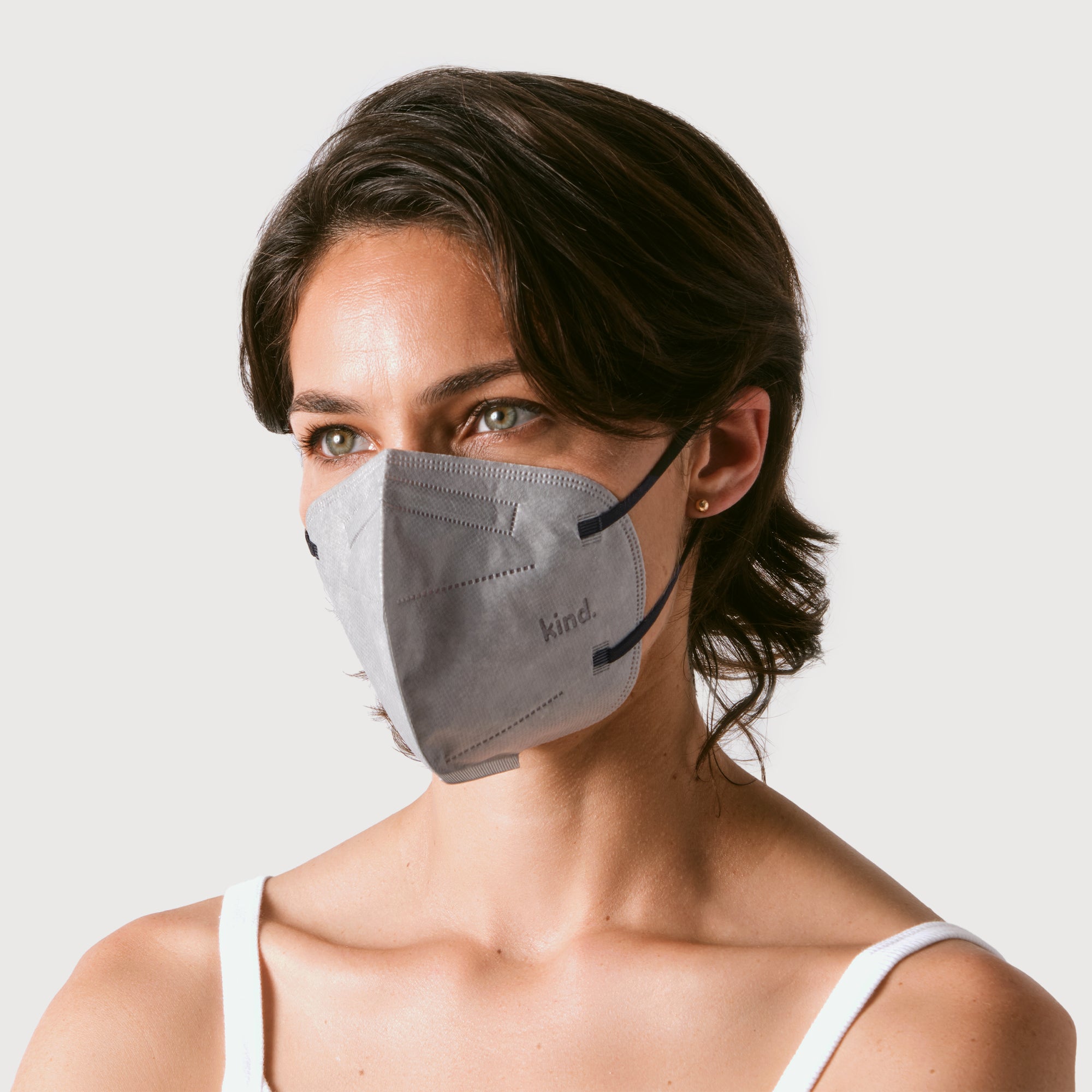 KN95 Respirator Face Mask Cone Shape - Lunar Gray